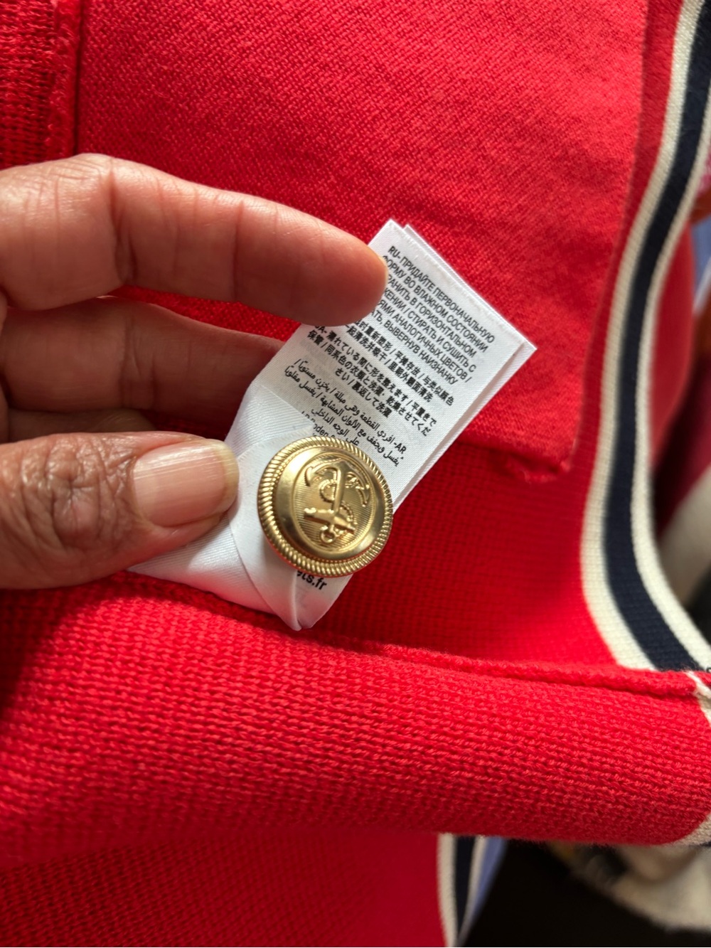 Boden - Red Knit with Gold Button Detail - Picture 11 of 11